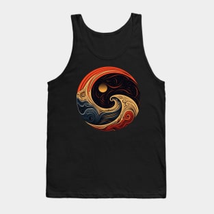 sunset and waves logo Tank Top